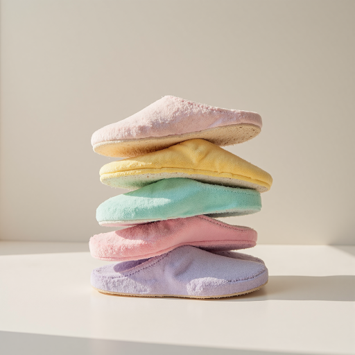 Ballet flat style baby shoes in soft pastel colors