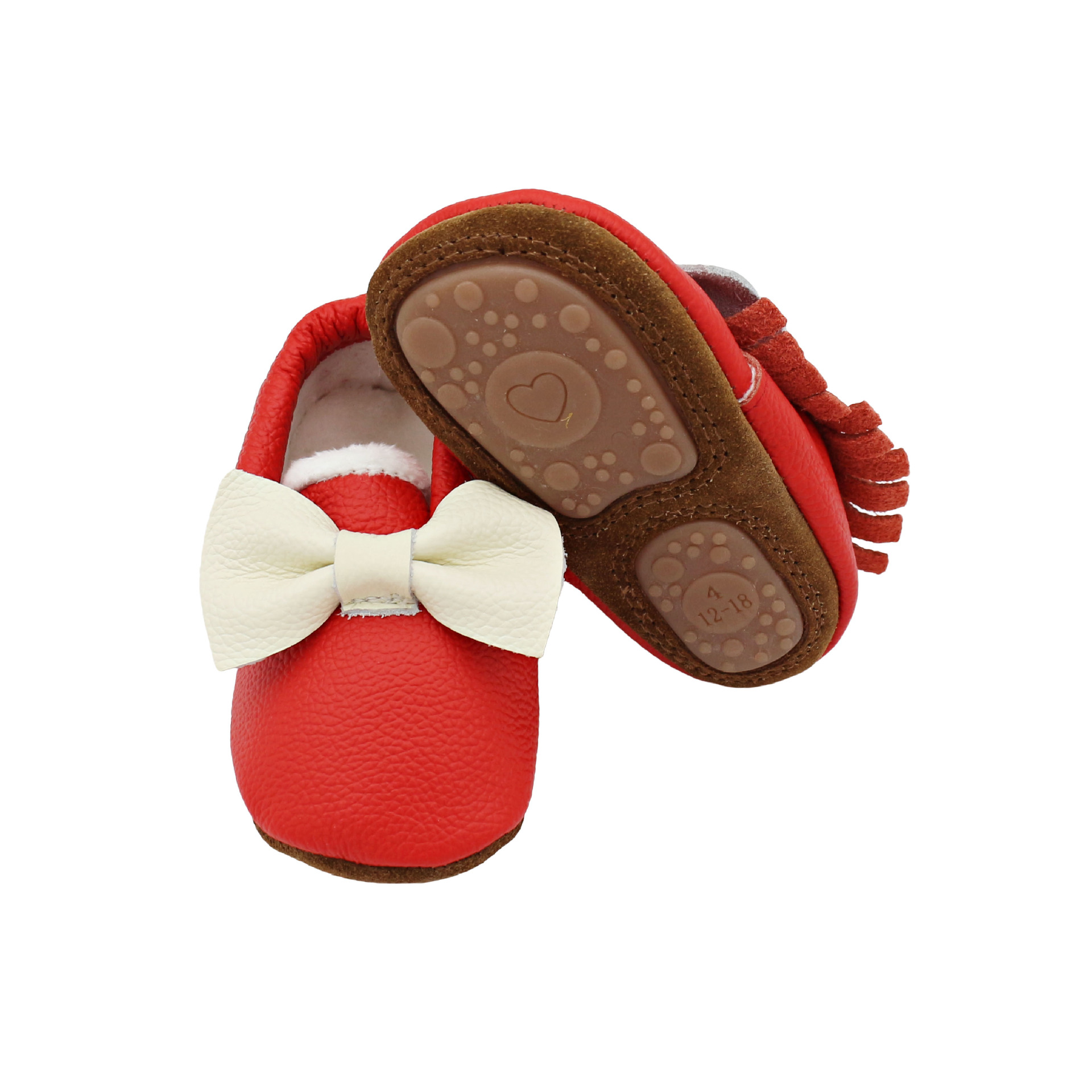 Ballet flat style baby shoes in soft pastel colors